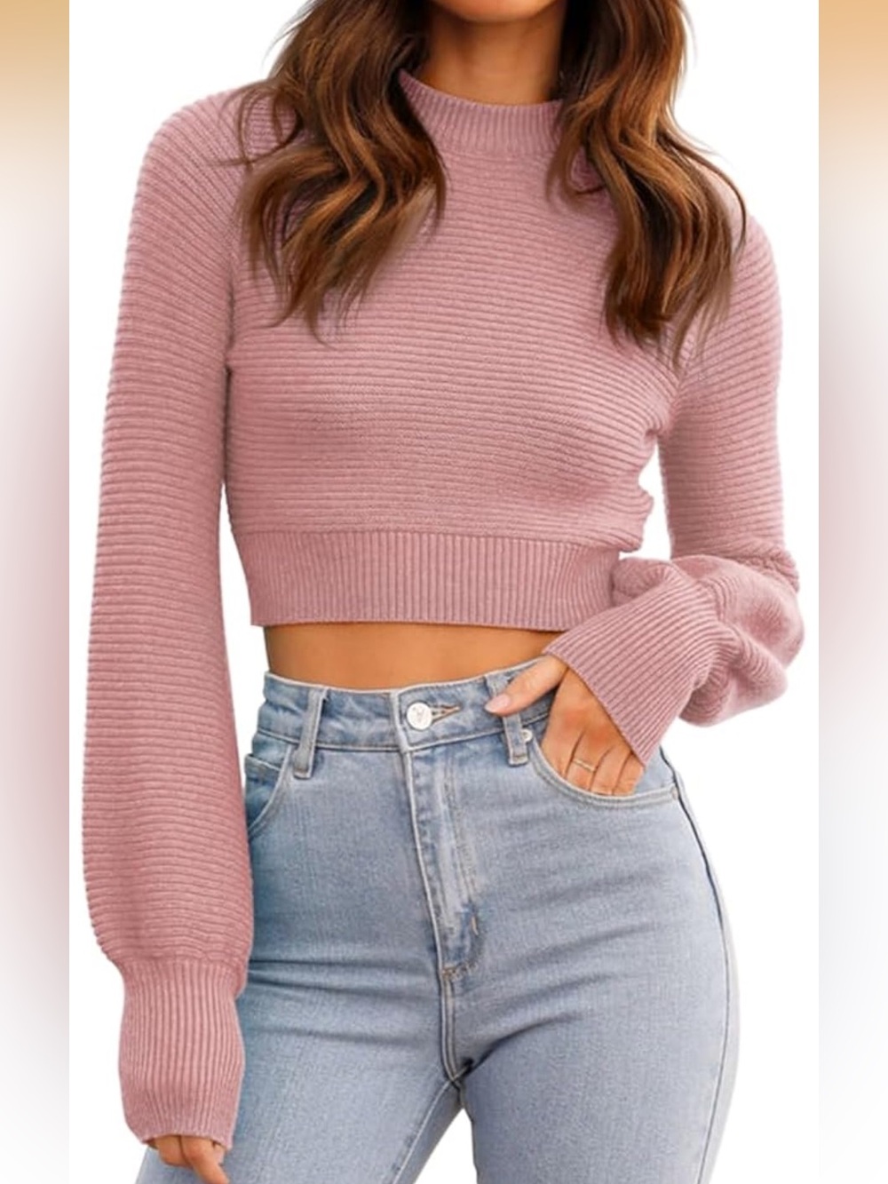 Ribbed cropped sweater